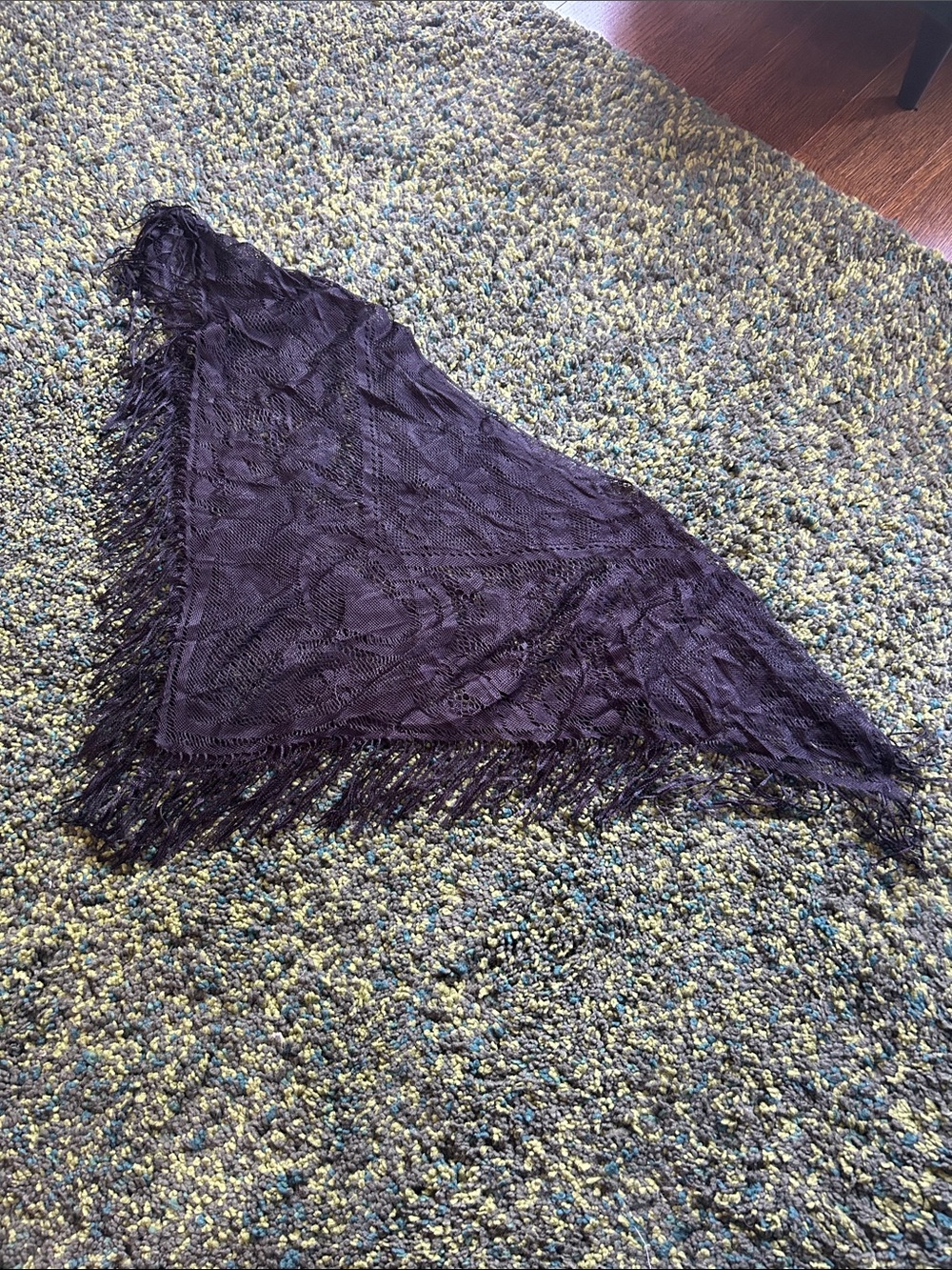 Vintage Heart Pattern Shawl